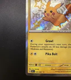 2024 POKEMON PALDEAN FATES #131/091 PIKACHU SHINY RARE NEAR MINT NM - Image 5