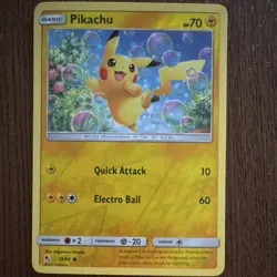 Pokemon Pikachu 19/68 Hidden Fates Reverse Holo Basic Common English Card - Image 1