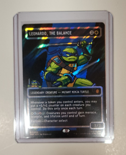 MTG TMNT Leonardo the Balance 0083 Borderless Surge Pixel Foil Mythic In hand NM - Image 1