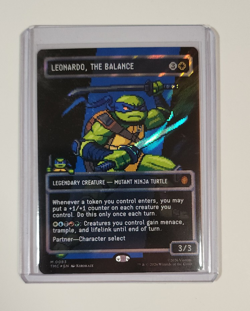 MTG TMNT Leonardo the Balance 0083 Borderless Surge Pixel Foil Mythic In hand NM - Image 4