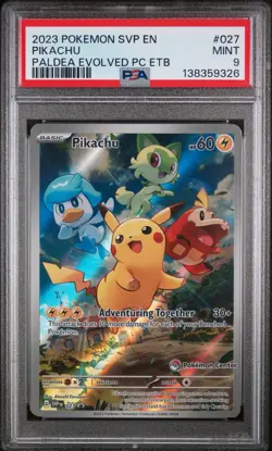 PSA 9 Pokemon Center Pikachu #27 Promo Paldean Fates, Product On Hand - Image 1