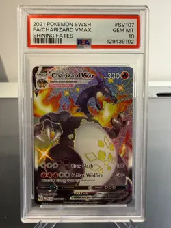 Pokemon TCG PSA 10 GEM MINT Charizard VMax SV107/SV122 Shining Fates English - Image 1