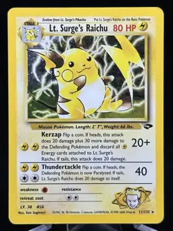 Pokemon – Lt. Surge’s Raichu – #11/132 – Gym Challenge – Holo - Unlimited - Image 1