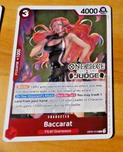 ONE PIECE ENGLISH CARD RARE JUDGE GAME CARTE PROMO HOLO Baccarat OP07-010 EN NM - Image 1