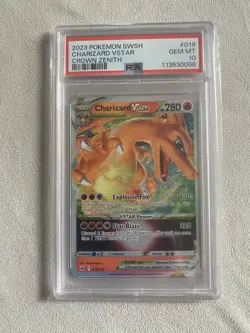2023 Pokemon Sword & Shield Crown Zenith 019 Charizard VSTAR PSA 10 New Cert - Image 1
