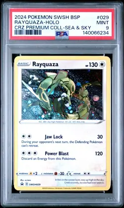 PSA 9 2024 Rayquaza SwSh029 Black Star Promo - CRZ Premium Sea & Sky Pokemon - Image 3