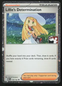 Pokemon Lillie's Determination 119/132 Prize Pack Series 8 Cosmo Holo Stamp - NM - Image 1