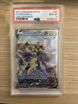 Pokemon Zeraora V Chilling Reign Full Alt Art #166 PSA 10 Gem Mint - Image 1