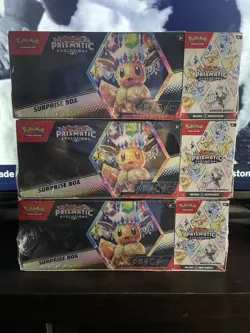 SV Pokemon Prismatic Evolutions Sams Club Surprise Box - Lot of 3 - Image 1