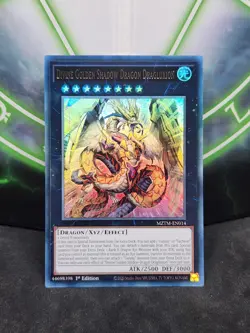 Yugioh Divine Golden Shadow Dragon Dragluxion MZTM-EN014 Ultra Rare 1st Ed NM - Image 1