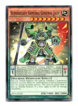 Superheavy Samurai General Jade - MP16-EN181 1st Edition - YuGiOh-LP - Image 1