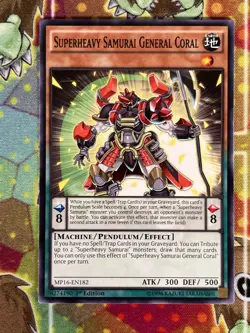 Yugioh Superheavy Samurai General Coral MP16-EN182 Single - Image 1