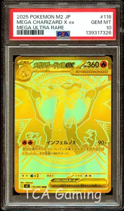 PSA 10 GEM MINT Mega Charizard X Ex 116/080 GOLD ULTRA RARE Pokemon Card 326 - Image 1