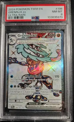 GRENINJA EX PSA 8 2024 POKEMON TWM EN-TWILIGHT MASQUERADE ULTRA RARE #198 - Image 1