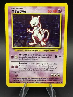 Mewtwo 010/102 Base Set Holo Vintage Pokemon TCG - Image 1