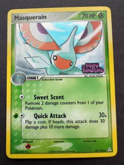 Masquerain 47/110 Reverse Holo Uncommon EX Holon Phantoms Set Stamped Pokemon LP - Image 1