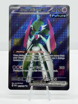 Pokemon TCG Iron Valiant EX SV04: Paradox Rift 225/182 Ultra Rare Holo - Image 1