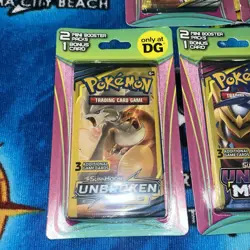 POKEMON COSMIC ECLIPSE, UNBROKEN BONDS, DOLLAR GENERAL MINI BLISTER PACKS X5 - Image 4