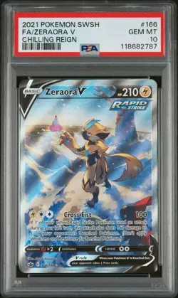 Pokemon Zeraora V Chilling Reign Full Alt Art #166 PSA 10 Gem Mint - Image 1