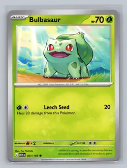 Pokemon TCG #001/165 Bulbasaur SV: Scarlet & Violet 151 Normal Near Mint - Image 1