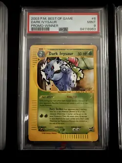 PSA 9 MINT Pokemon 2003 Dark Ivysaur Best Of Game Winner Stamp Promo - Image 1