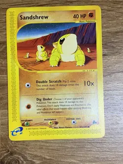 Pokemon TCG Cards: Skyridge E card Common: Sandshrew 92/144 NM - Image 1