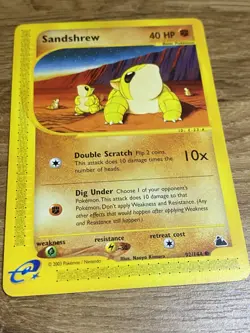 Pokemon TCG Cards: Skyridge E card Common: Sandshrew 92/144 NM - Image 2