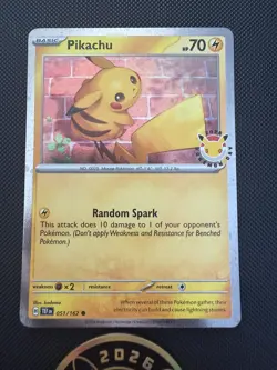 Pokemon Card Pikachu 051 /162 Stamped 2026 Pokemon Day 30 Promo Near Mint + Coin - Image 2