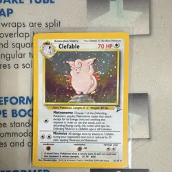 Pokemon Clefable Base Set 2 Holo Rare 005/130 70 HP English Card - Image 1
