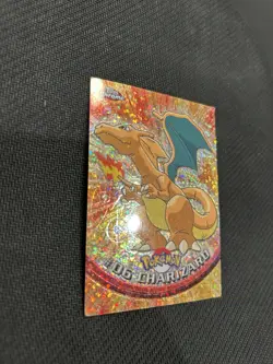 Pokemon 2000 Topps Chrome Charizard Sparkle Rare Card #6 - Image 2