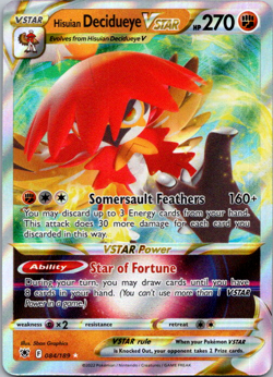 Hisuian Decidueye VSTAR - 084/189 - Pokemon Astral Radiance Ultra Rare Card NM - Image 1