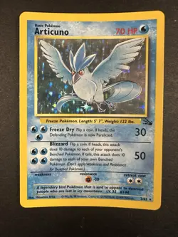 Pokemon ARTICUNO 2/62 UNLIMITED FOSSIL POKEMON (VINTAGE - HOLO RARE, LP+) - Image 2