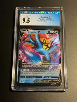Pokemon Silver Tempest Ultra Rare Omastar V 035/195 CGC 10 (9.5) Gem Mint - Image 1
