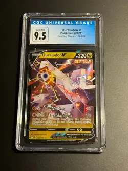 Pokemon Evolving Skies Ultra Rare Duraludon V 122/203 CGC 10 (9.5) Gem Mint - Image 1