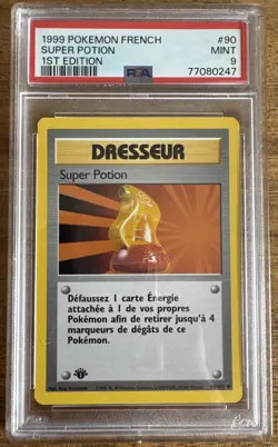 Carte Pokemon FR Set De Base Edition Ed 1 Dresseur Super Potion 90/102 PSA 9 - Image 1