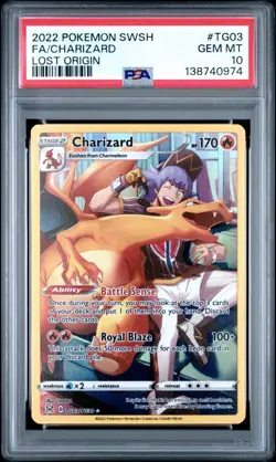 (PSA 10) Pokemon: Lost Origin – Charizard #TG03 [Full Art] - Image 1