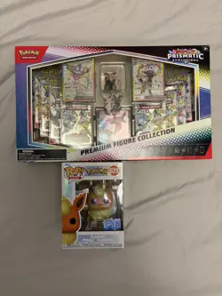 Pokemon Prismatic Evolutions Figure Collection Sealed Box + Flareon Funko Pop - Image 1