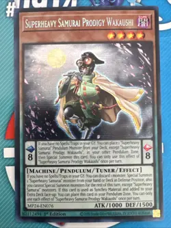Yugioh x1 Superheavy Samurai Prodigy Wakaushi MP24-EN076 Prismatic Secret (NM!) - Image 1