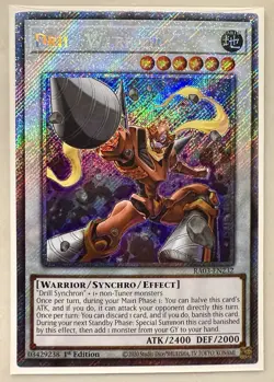 Yugioh! 1x Drill Warrior RA03-EN232 Platinum Secret Rare 1st Ed NM - Image 1