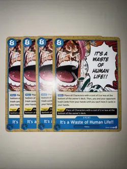 OP05-058 It's a Waste of Human Life!! One Piece CCG Playset X4 English NM Awake - Image 1