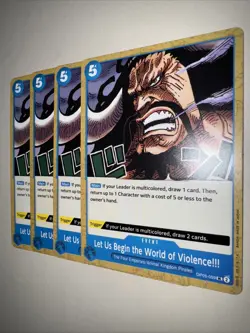 OP05-059 Let Us Begin The World Of Violence!!! X4 Playset Eng One Piece TCG CCG - Image 3