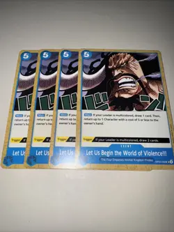 OP05-059 Let Us Begin The World Of Violence!!! X4 Playset Eng One Piece TCG CCG - Image 4