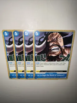 OP05-059 Let Us Begin The World Of Violence!!! X4 Playset Eng One Piece TCG CCG - Image 5