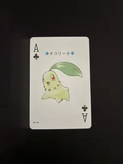 Pokemon Chikorita Ace of Clubs Gold Deck Ho-oh Playing Card Poker Nintendo EX - Image 1