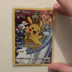 Pokemon Pikachu SWSH020 Full Art Holo Promo Sword & Shield Card 70 HP - Image 1