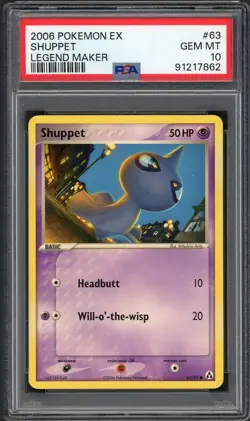 PSA 10 Shuppet EX Legend Maker 63/92 Pokemon Card B2 - Image 1