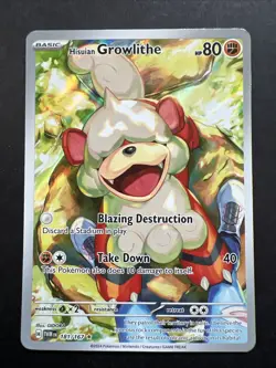 Pokemon Twilight Masquerade Hisuian Growlithe TCG Card 181/167 LP Condition - Image 1