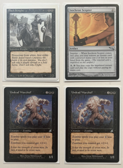 MAGIC THE GATHERING BLACK KNIGHT ISOCHRON SCEPTER UNDEAD WARCHIEF X 2 CARDS CCG - Image 1