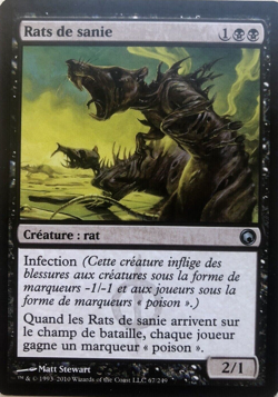 LOT X 4 Rats de sanie / Ichor Rats FRENCH SlightPlay Scars of Mirrodin Magic mtg - Image 1