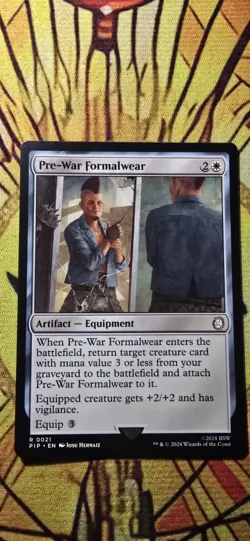 Pre-War Formalwear Universes Beyond: Fallout Regular Rare Artifact Equipment MTG - Image 1